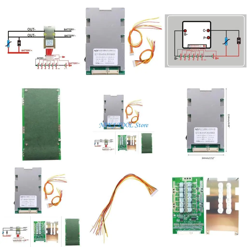 

L8RC 17S 60V 50A Lithium- Battery for Protection Board PCB Li-ion Battery Charging for Protection Board for Electric