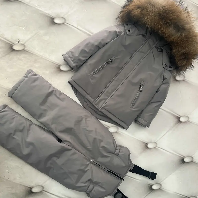 New Children's Down and Cotton Jacket, Boys' Long Style, Girls' Winter Clothing, European and American Baby Thick Down Jacket