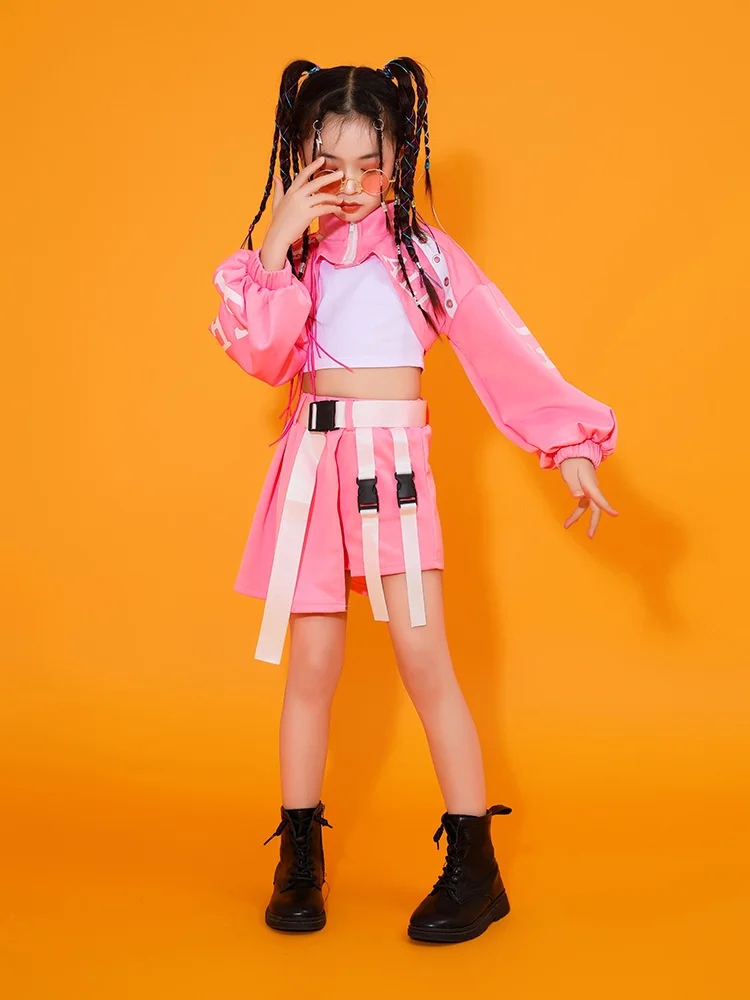 Ropa de baile callejero de Hip-hop para niñas, ropa de baile de Jazz para niños, espectáculos de escenario, disfraces de actuación