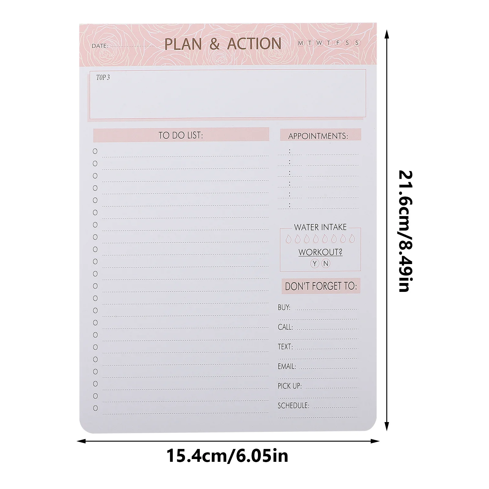 สมุดวางแผนการกินแบบฉีกได้ แผ่นบันทึกงานประจำวัน สำหรับงาน โรงเรียน ตารางเวลา สมุดบันทึกแบบพกพา