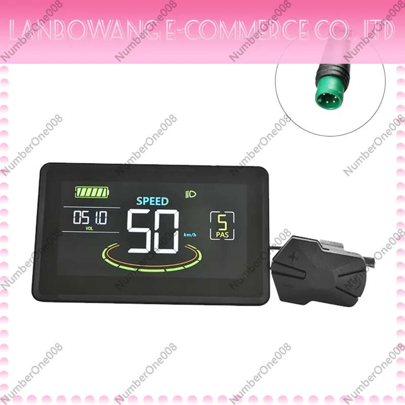 

H6C Electric Bike LCD Display Meter 24V-60V E Scooter LCD Panel Color Screen with USB UART for Electric Bike(5PIN)