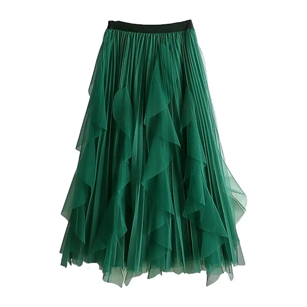 

Tulle Skirt for Women Elastic High Waist A Line Long Fairy Skirt Flowy Layered Tiered Maxi A-line Dress Mesh Hem Skirt New Party