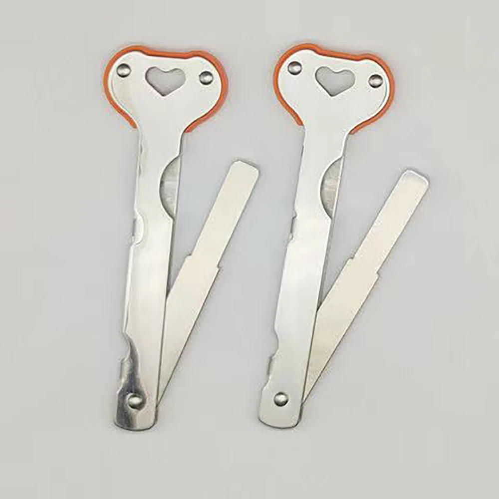 JMCKJ Stainless Steel Folding Flat Key Blank Fingerprint Lock Key Blank Long Folding Fingerprint Key Blank Light Plate 10PCS/LOT