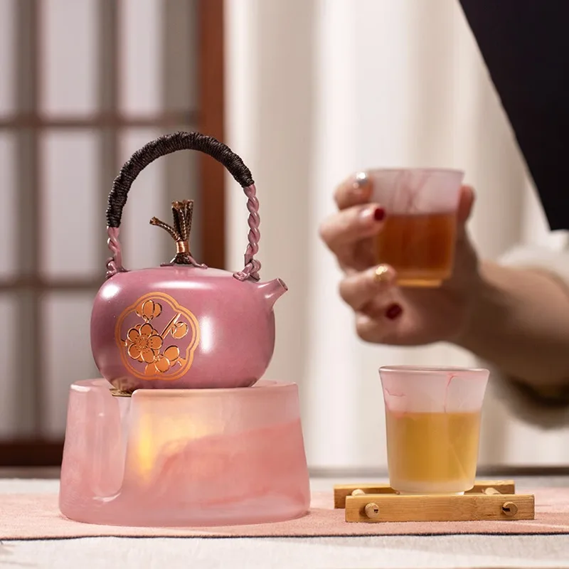 Zhu Bingren Copper No Worries Tea Gift Set Purple Copper Teapot & Tea Tray Health Tea Set Gift
