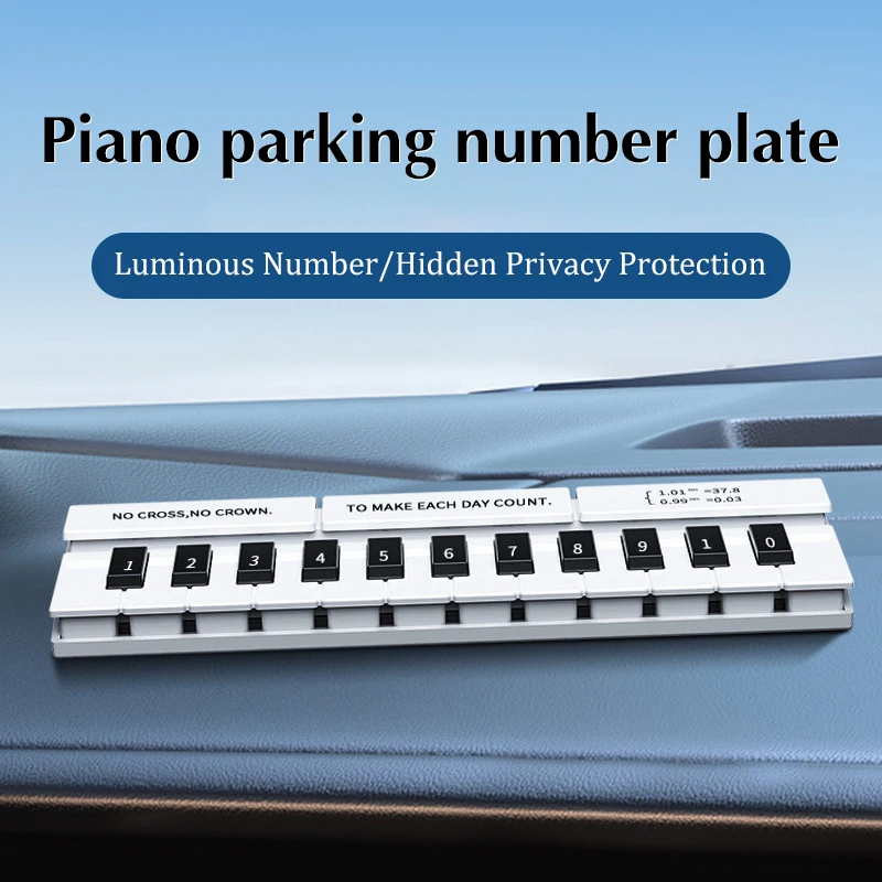 Car Piano Temporary Parking Card Noctilucent Elegant Air Purification License StopSign Parking Telephone Number Plate Car Supply