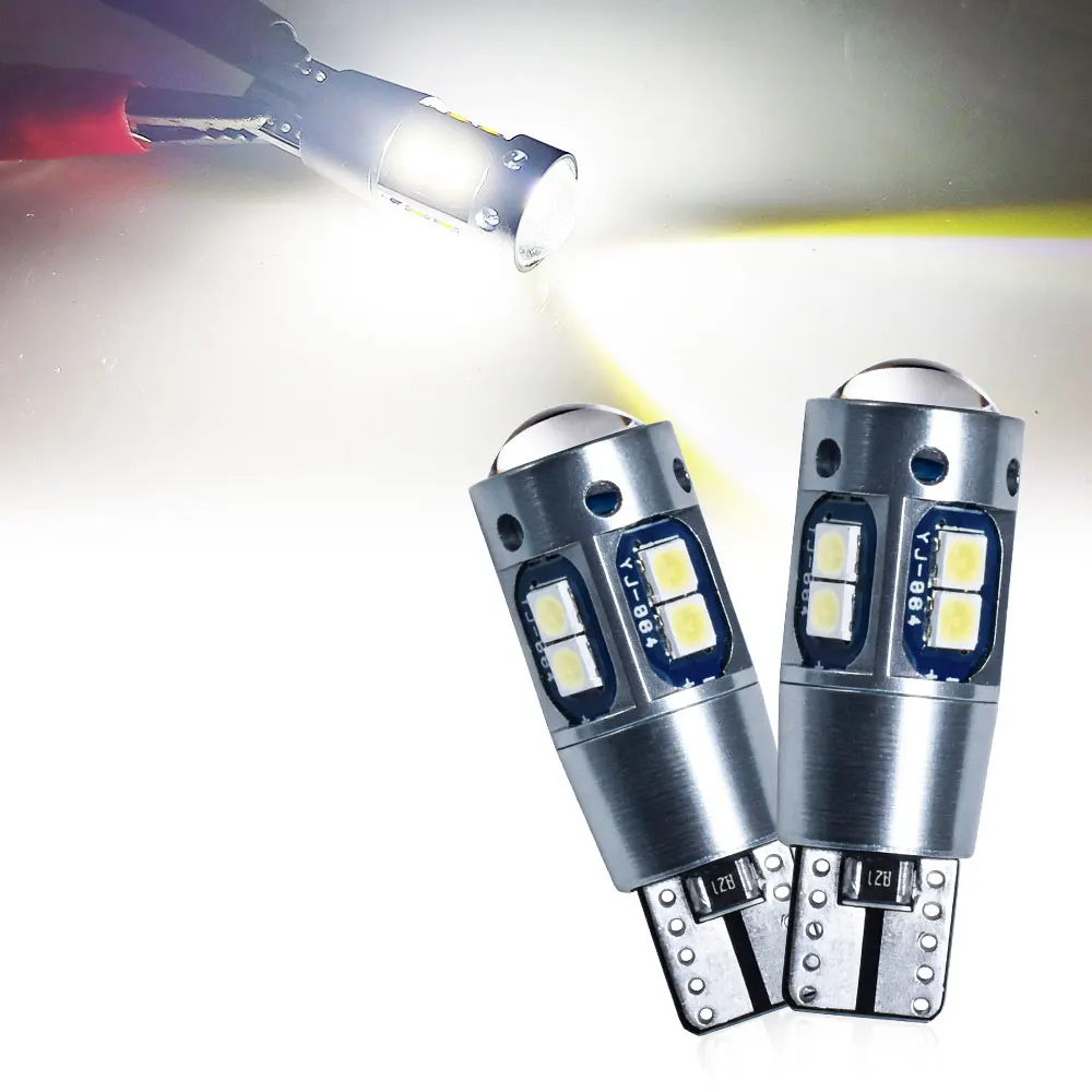 Ultra Helle W5W T10 LED-Linsen-Glühbirnen Gelb/Weiß/Blau/Rot 5 Farboptionen 12V für Auto-Blinker Bremslicht Rückfahrlicht Nebelscheinwerfer