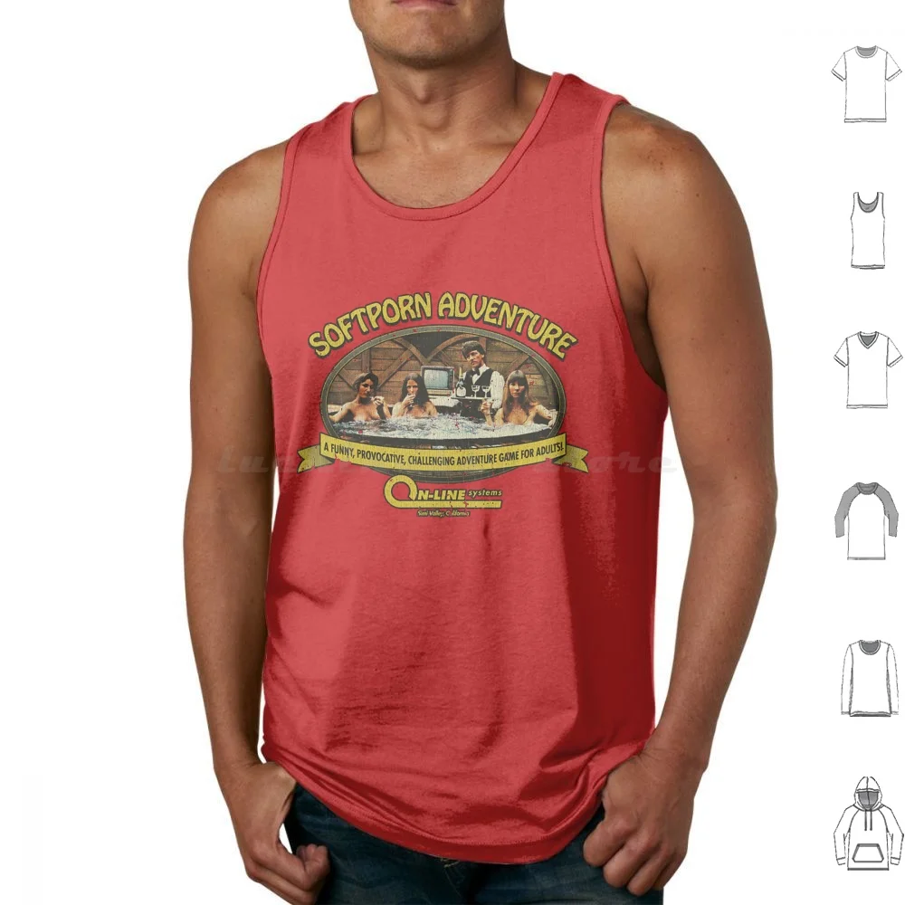 Adventure 1981 Tank Tops Print Cotton Retro Gamer 80s Erotic Gamer Gaming Hot Tub Retro Swingers Video Game Video Gamer