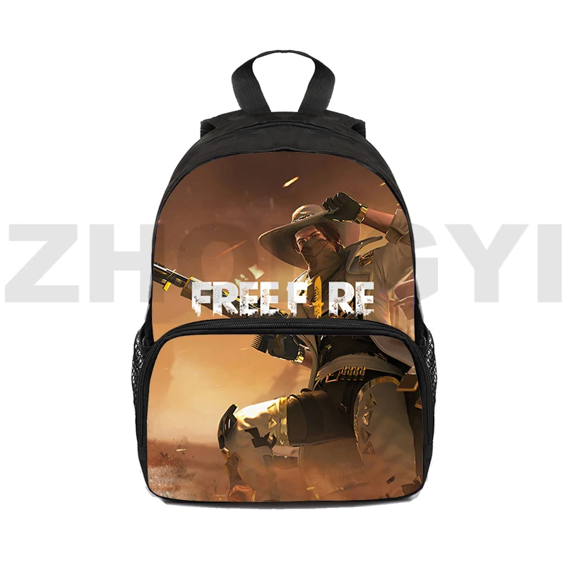 12/16 Inch Cartoon Free Fire Garena 3D Backpacks Sport School Bag Game Canvas Backpack Men Teens Travel Small Bookbag