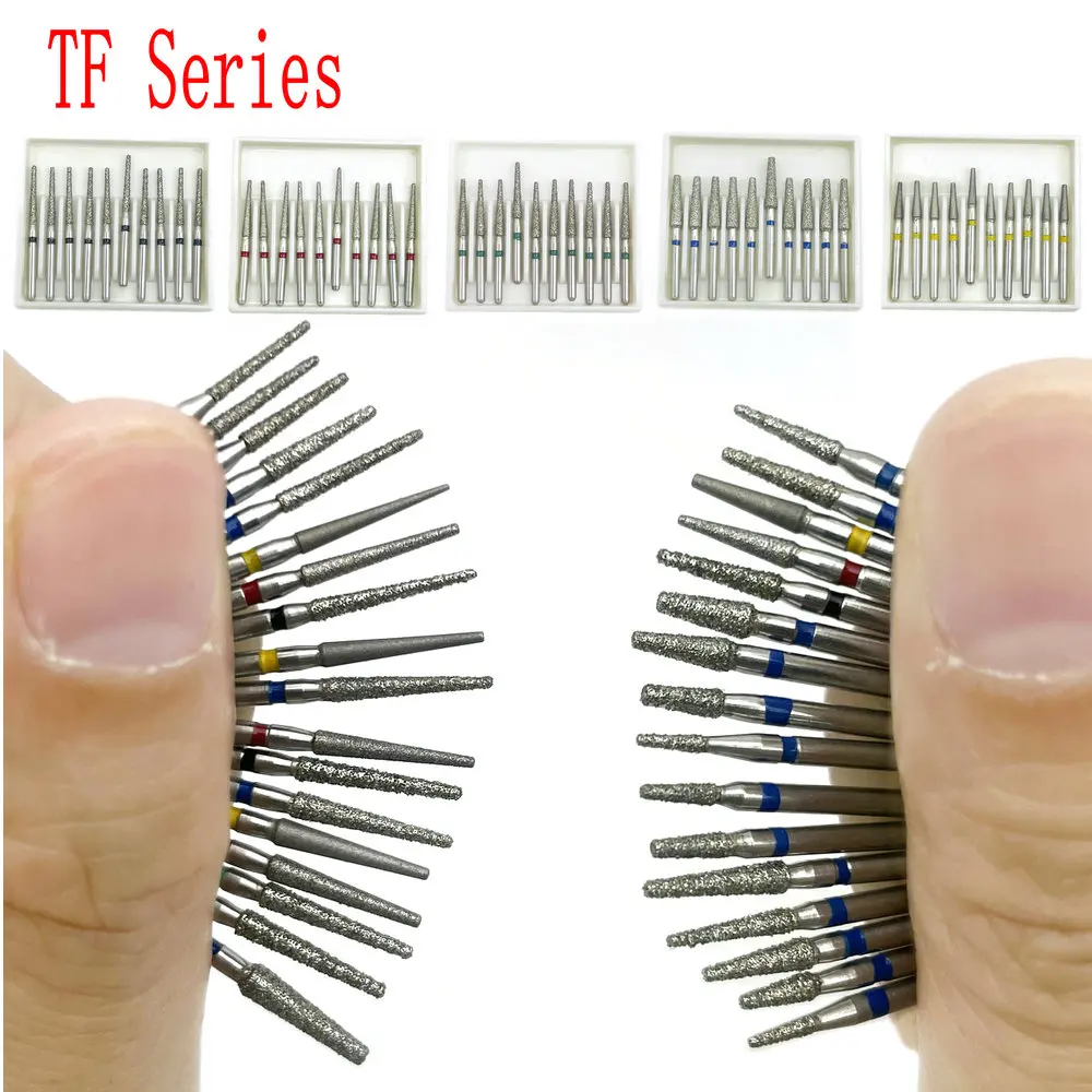 Xceldent 50pcs/5packs Dental Diamond Burs FG 1.6mm For High Speed Handpiece 450000r/Min TF Series