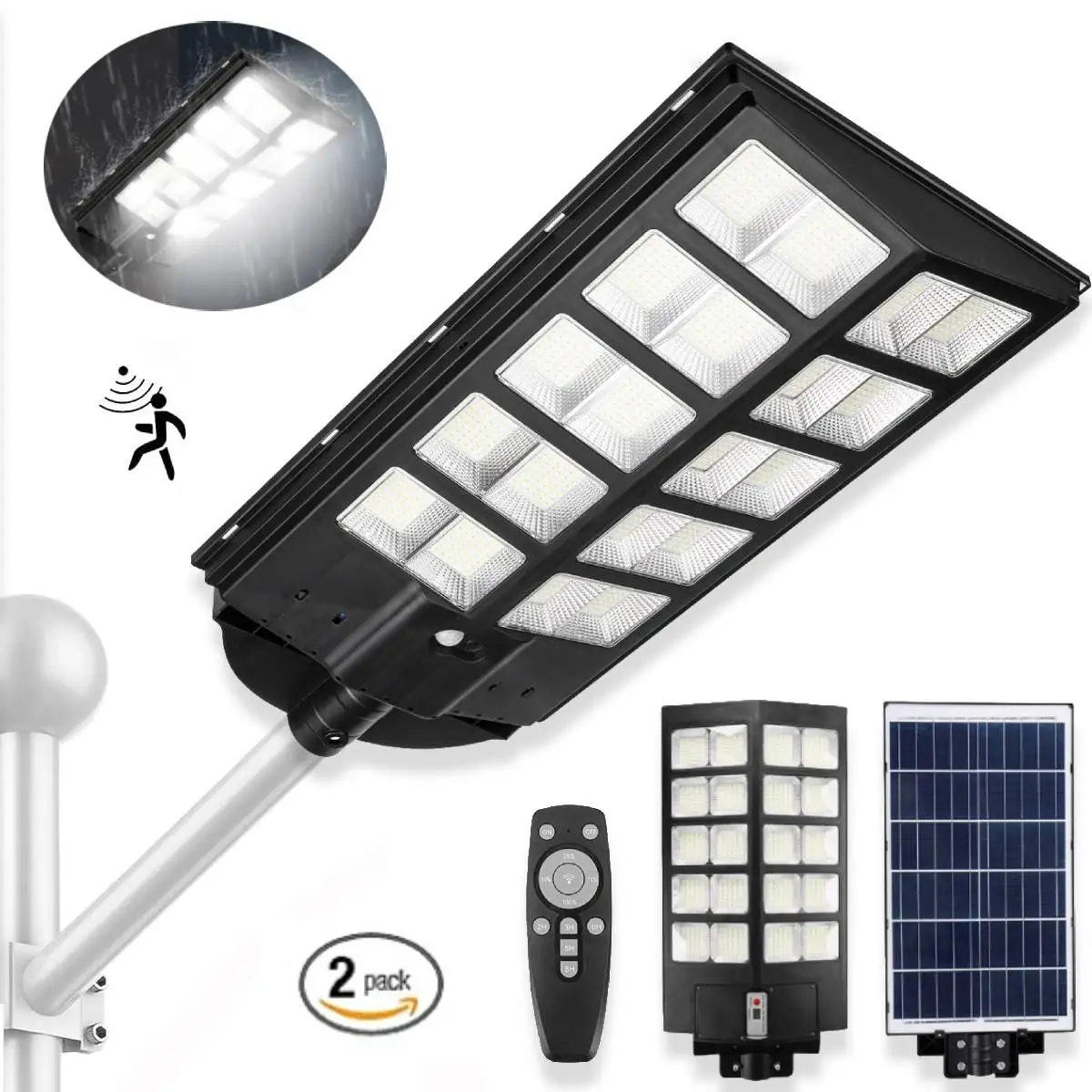 

Solar Street Lights Outdoor 400 540 LED Security Flood Motion Sensor Waterproof Dusk Dawn Lamp Remote Control for GardenYard