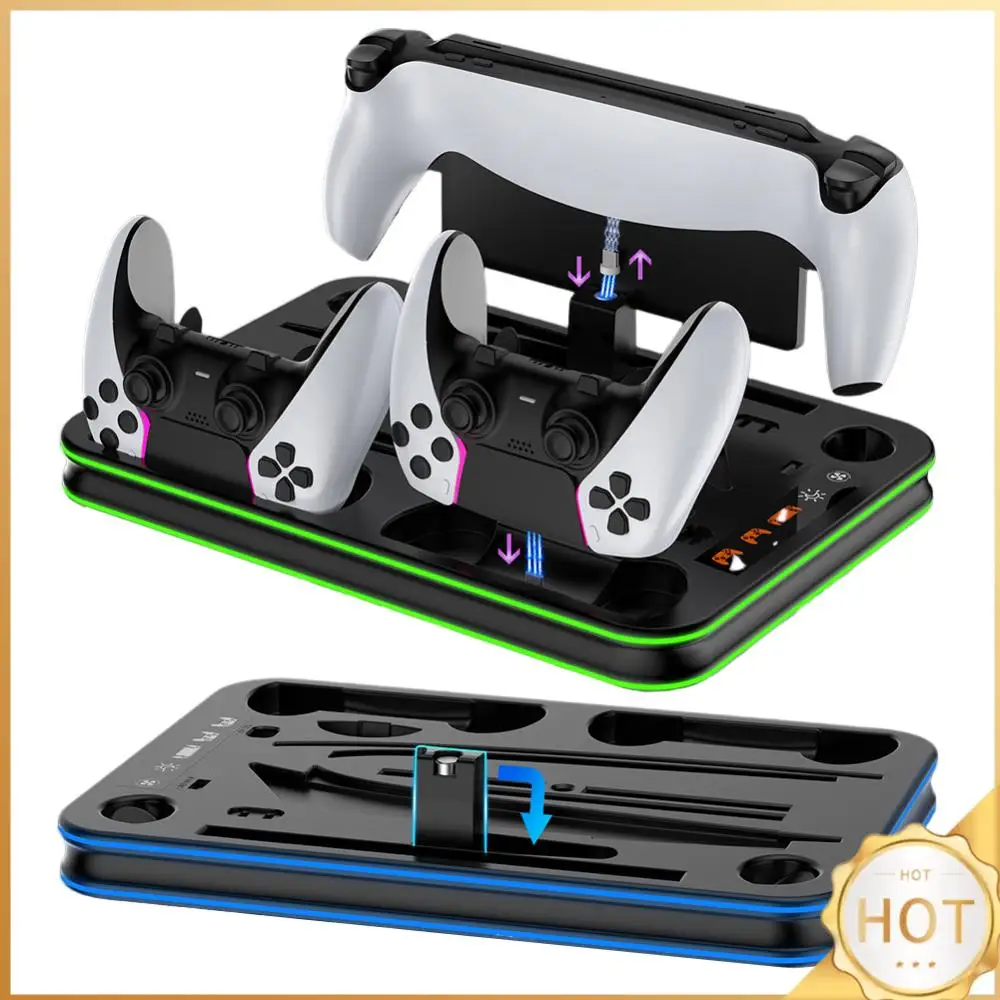 For PS5 Vertical Stand and Cooling Station Cooling Fan & Charging Stand Vertical Cooler System for PS5 Pro/PS5 Slim/PS5 Console