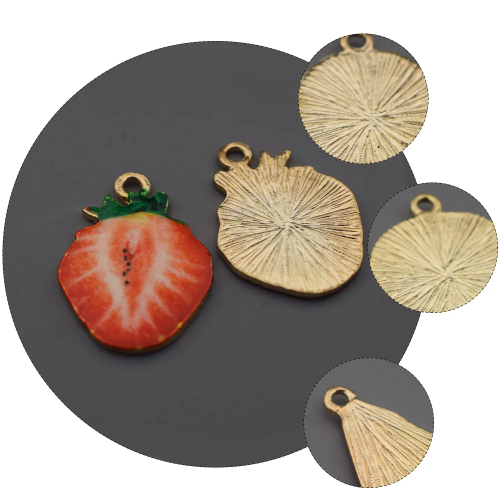 

12pcs Alloy Charms DIY Jewelry Making Strawberry Fruit Necklace Earrings Pendants Craft Gifts Accessories Parts