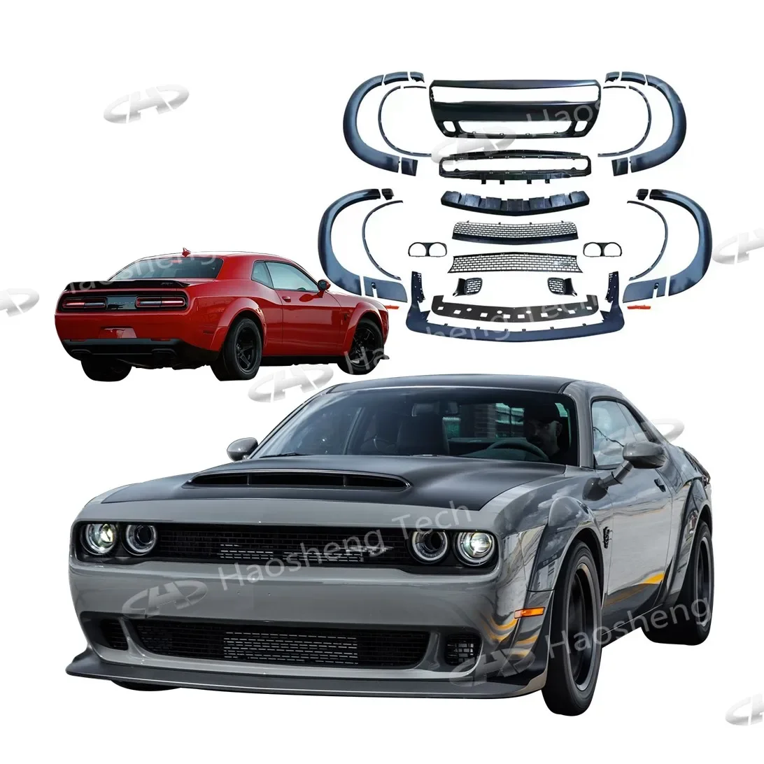 

Order For Dodge Challenger SRT Hellcat Body Kit Accessories 2015 To 2022 Front Bumper Cover Wide Fender Flares To Demon Style