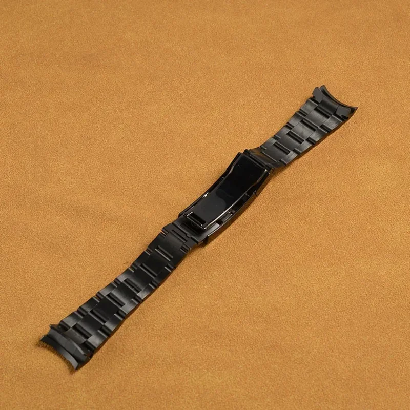 20 مللي متر سوار ساعة ل رولكس الغواصة دايتونا سوب GMT الرجال غرامة ضبط سحب زر المشبك حزام أسود الفولاذ المقاوم للصدأ الساعات