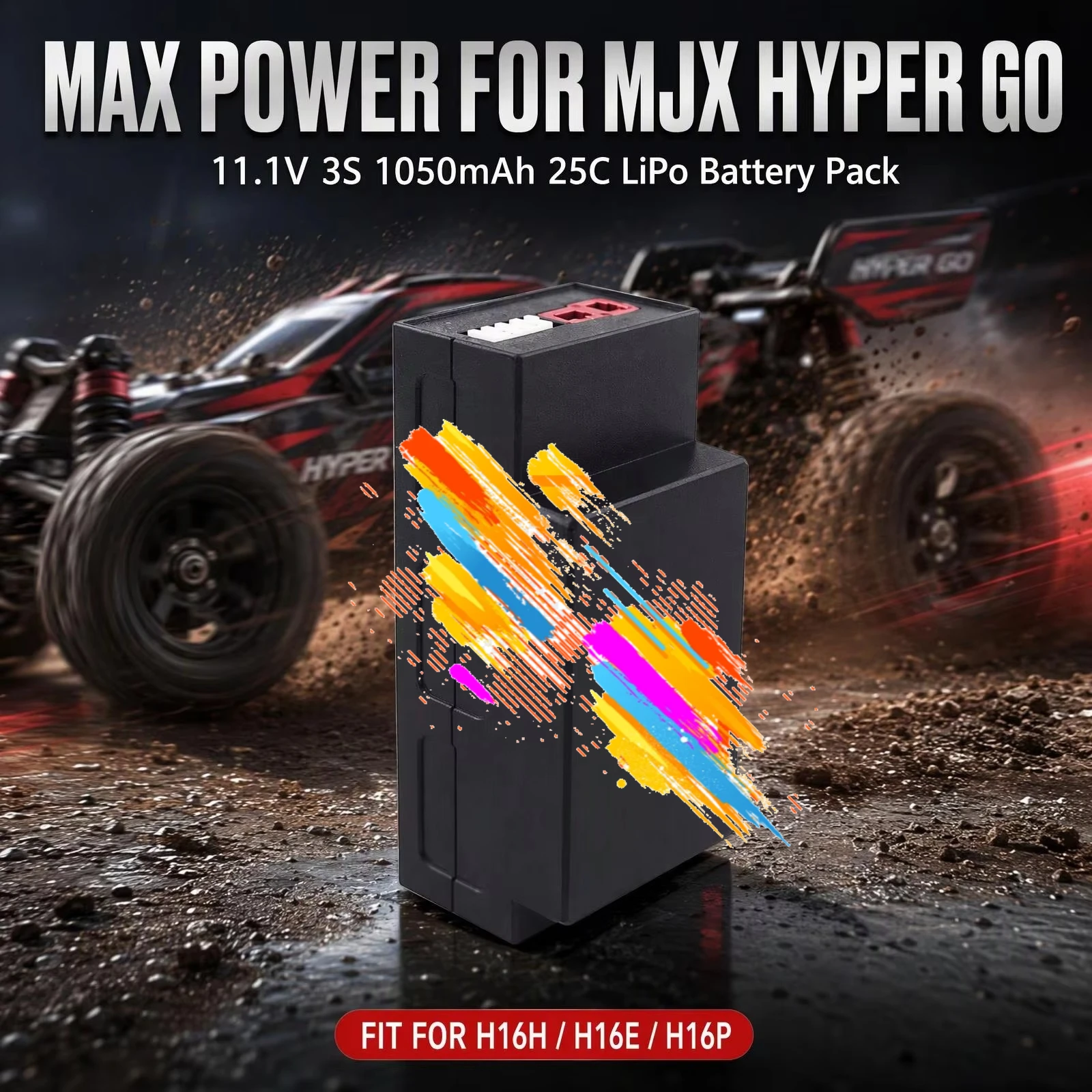 1050mAh 2S 7.4V / 3S 11.1V Rechargeable LiPo Replacement Battery For MJX Hyper Go H16H H16E H16P RC Off-Road Car Hobby Accessory