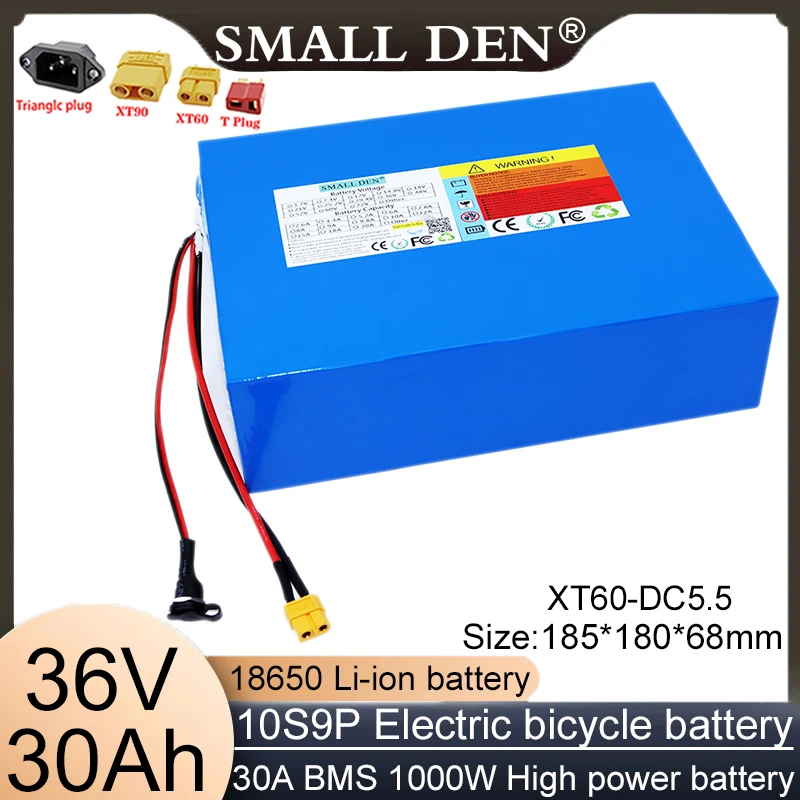 New 18650 10S9P 36V 30000mAh high-power 1000W lithium battery pack rechargeable battery suitable for electric scooters