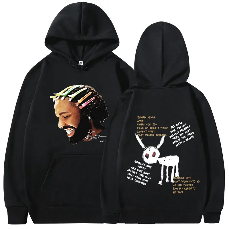 

Rapper Drake All The Dogs Graphic Hoodie Men's Clothing Fashion Hip Hop Hooded Sweatshirts Vintage Casual Oversized Hoodies