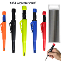 2.8mm Mechanical Carpenter Pencil, Solid Deep Hole Woodworking Pencil Marker Marking Tools with Built in Sharpener for Architect