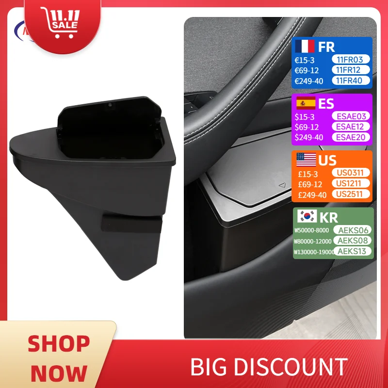 

Мусорный бак на переднюю дверь автомобиля для Tesla Model Y Juniper, многофункциональный ящик для хранения, автомобильный мусорный бак, контейнер, внутренний органайзер