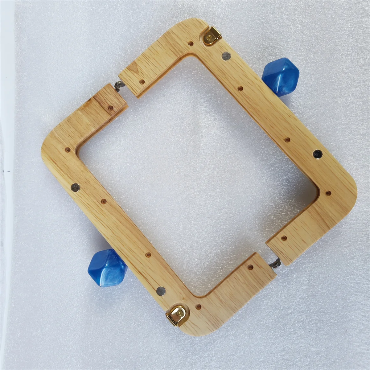 20 cm Pearl Marble Acrylic Big Clasp Women Handmade Hanger Solid Wood Purse Frame Sewing Holes Parts Wooden Frame Purse Handles