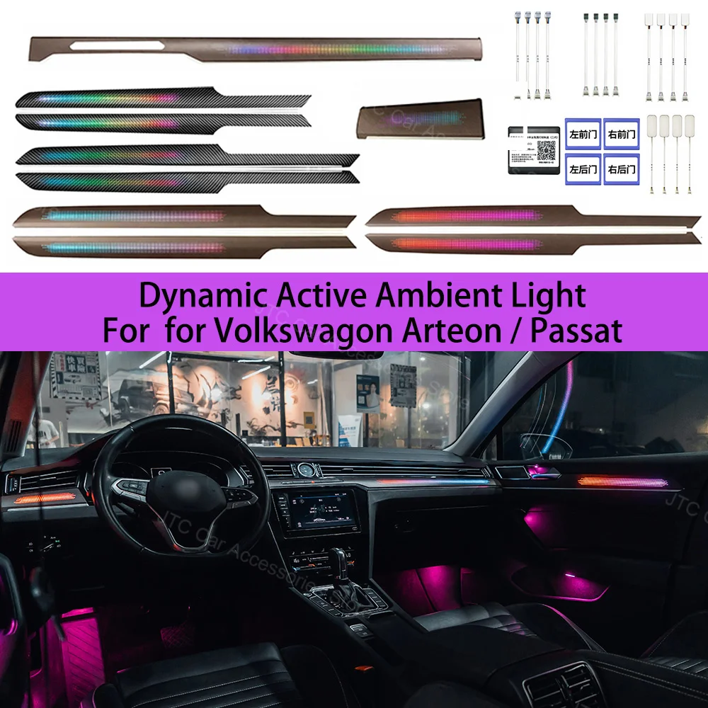 LED Active Ambient Lighting For Volkswagen VW Passat B8 Arteon Interior LED Light Upgrade Accessories Atmosphere Lights