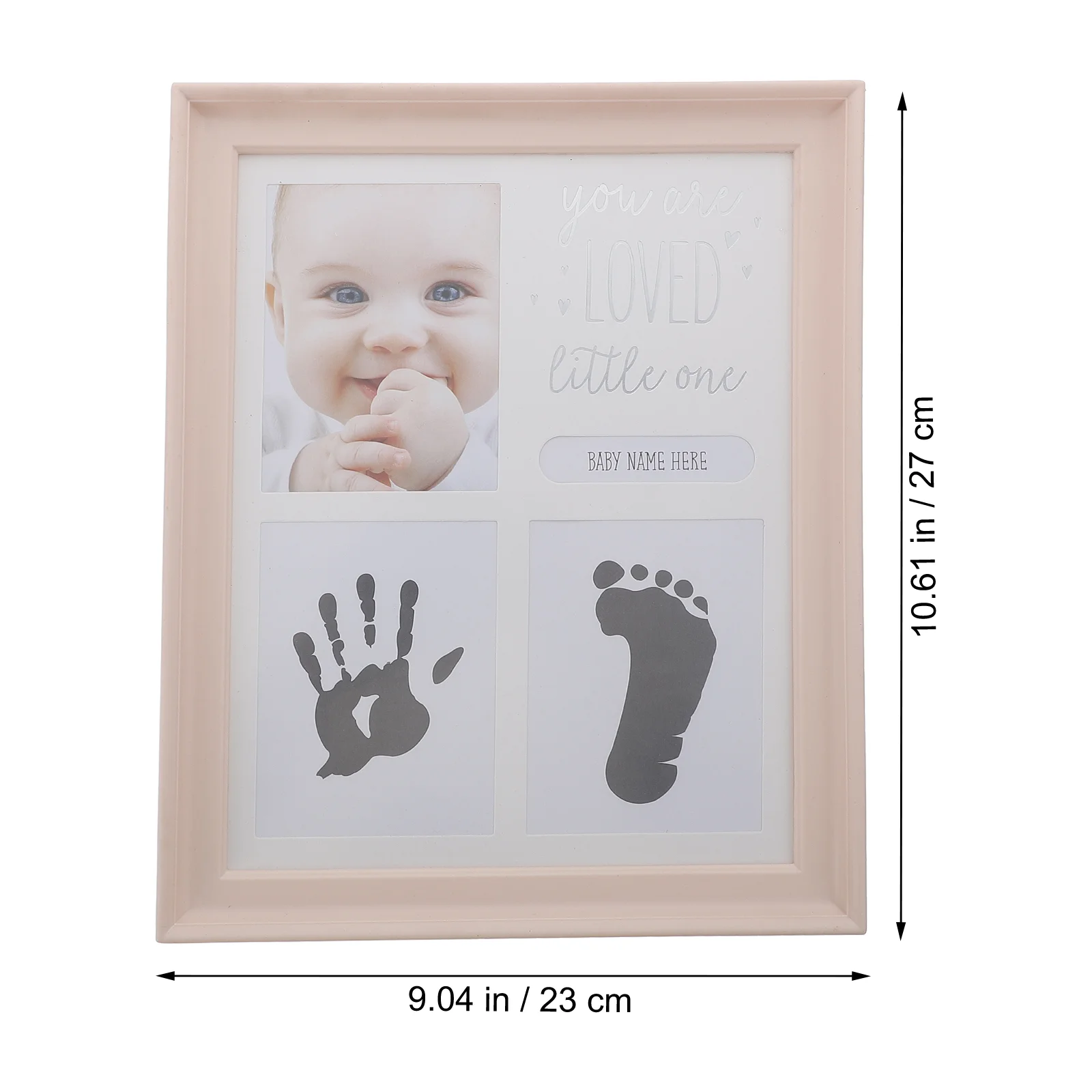 Hand Fuß Stempelkissen Fotorahmen Säugling Handabdruck Andenken Geschenke Bilderrahmen Baby Fußabdruck Kit Kunststoff PVC Neugeborener Junge