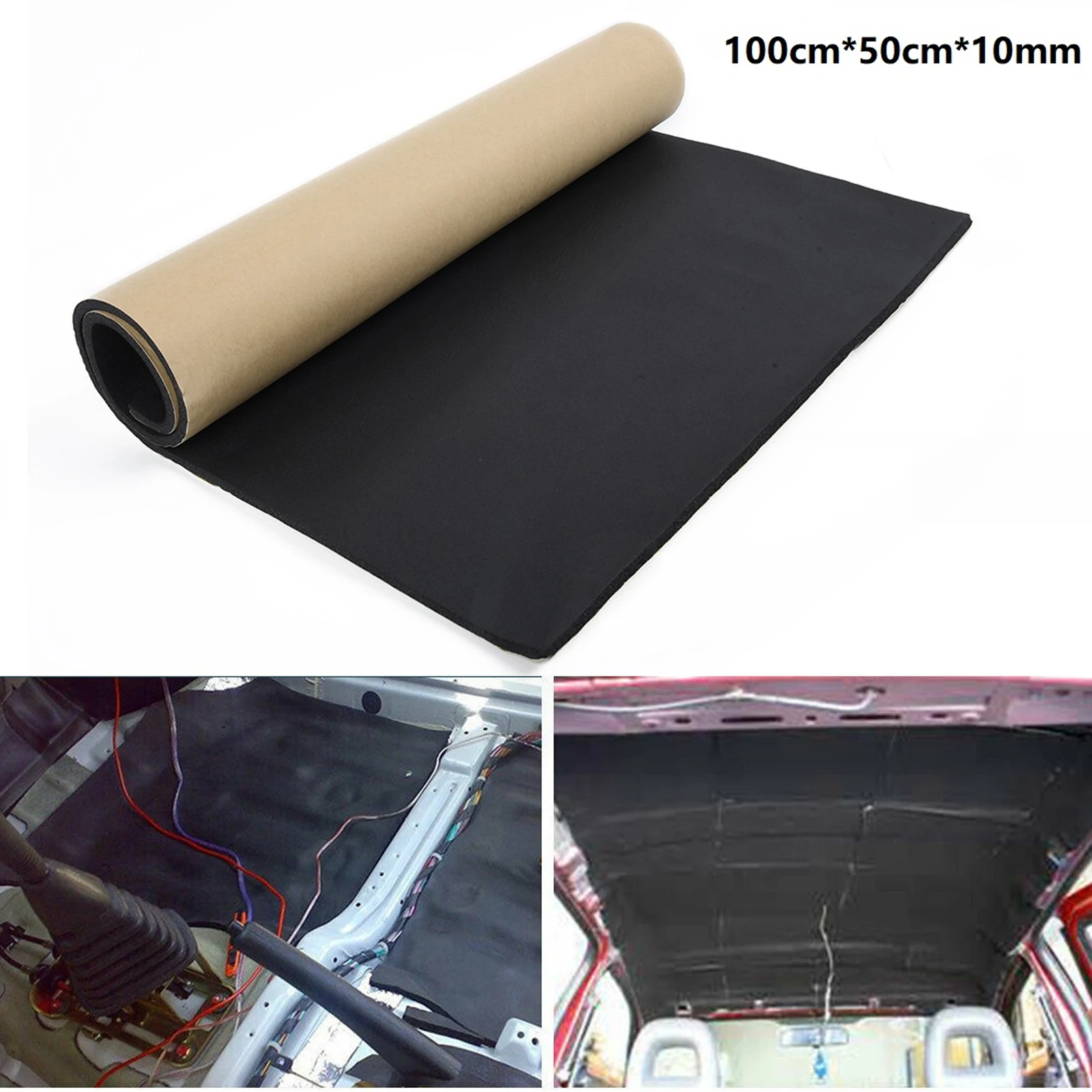 100*50cm 10mm Thickness Car Sound Mat Proofing Deadener Heat Noise Insulation Deadening Mat Hood Closed Cell Foam Sticker