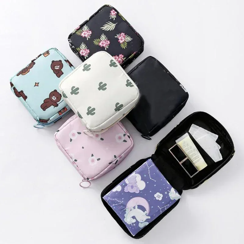 Women Portable Sanitary Pads Storage Bag Tampon Pouch Napkin Cosmetic Bags Organizer Ladies Makeup Bag Girls Sanitary Towel Bag