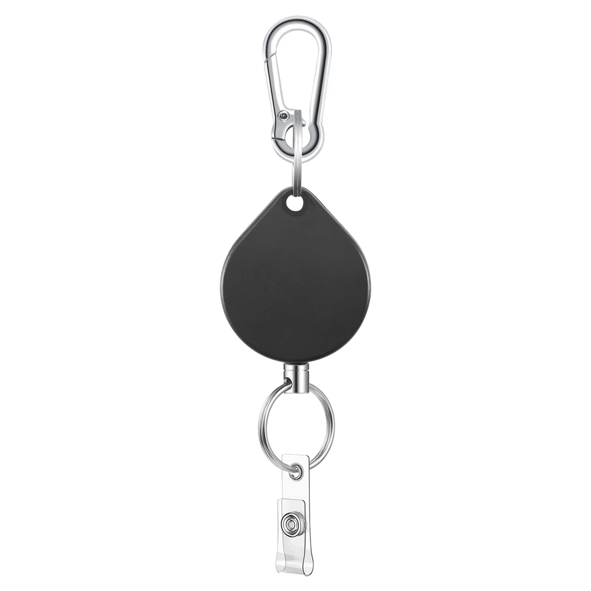 소형 헤비 듀티 개폐식 배지 홀더 릴, 벨트 클립이 있는 ID 배지 홀더, 명함 키체인용 키링