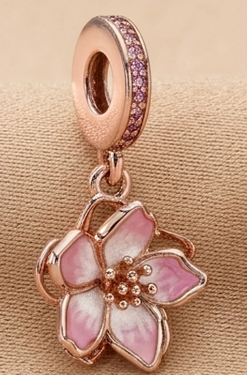 Openwork Flower Sunflower Ladybug Dragonfly Dangle Charm Enamel Zircon Bead Mom Quote Gift Floral Insect Bracelet Bead Gift
