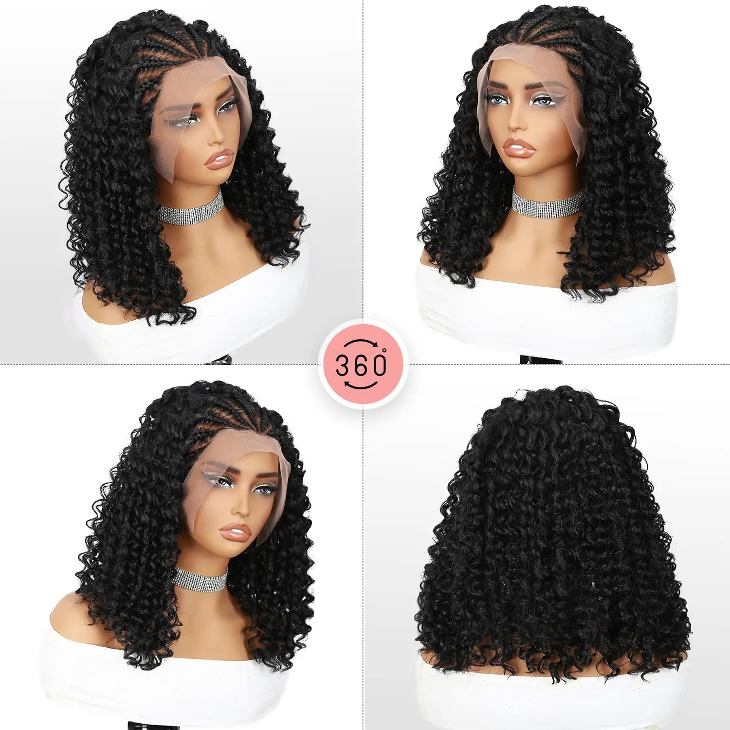 قصيرة بوب جديلة الباروكات شعر الإنسان الأفرو غريب مجعد 13x4 الدانتيل الجبهة الباروكات للنساء الطبيعي الأسود 180% الكثافة البرازيلي شعر ريمي #2