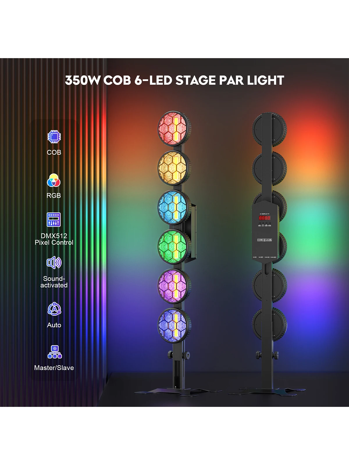 DayFlicker 4 Stück 350 W 6-LED COB Linear Vintage Light Bühnenlicht 1–20 Hz Blitz DMX512 15/33CH für Konzerte, Hochzeiten, Nachtclubs, Tanz