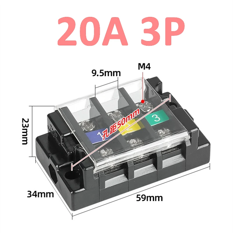 TA Multi-Positie Snel Klemmenblok 20A/60A Multi-In en Multi-Out Connector Messing Aansluitklemmenblok voor Elektronica