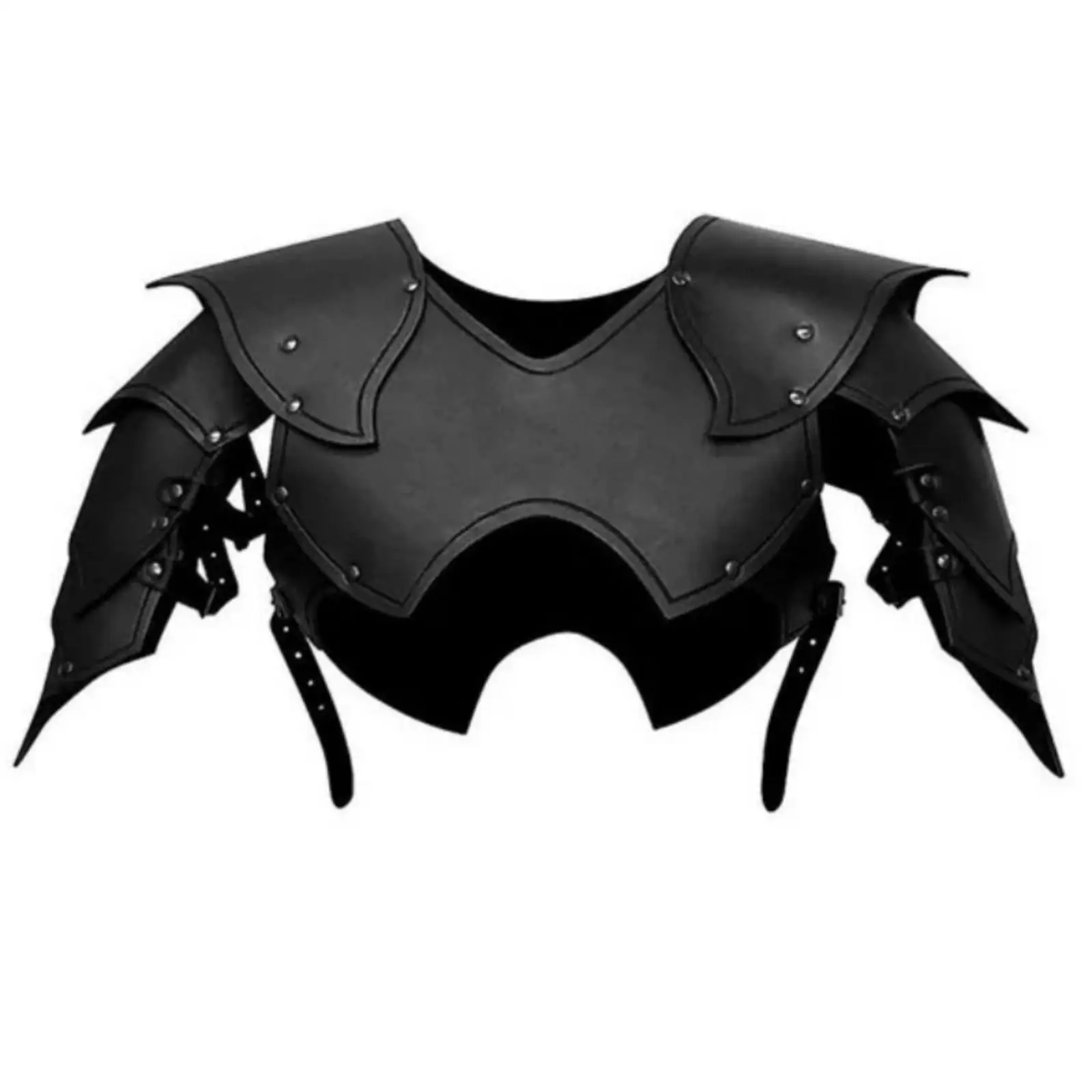 Medieval Armor Costume Contoured PU Chest Plate with Straps Medieval Shoulder Pads Armor for Events