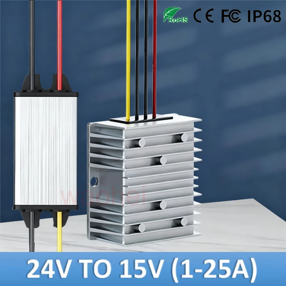 

24v to 15V 1A to 25A DC DC Step Down Buck Converter Voltage Reducer15V Voltage Regulator Power Supply Reducer Module ROHS CE