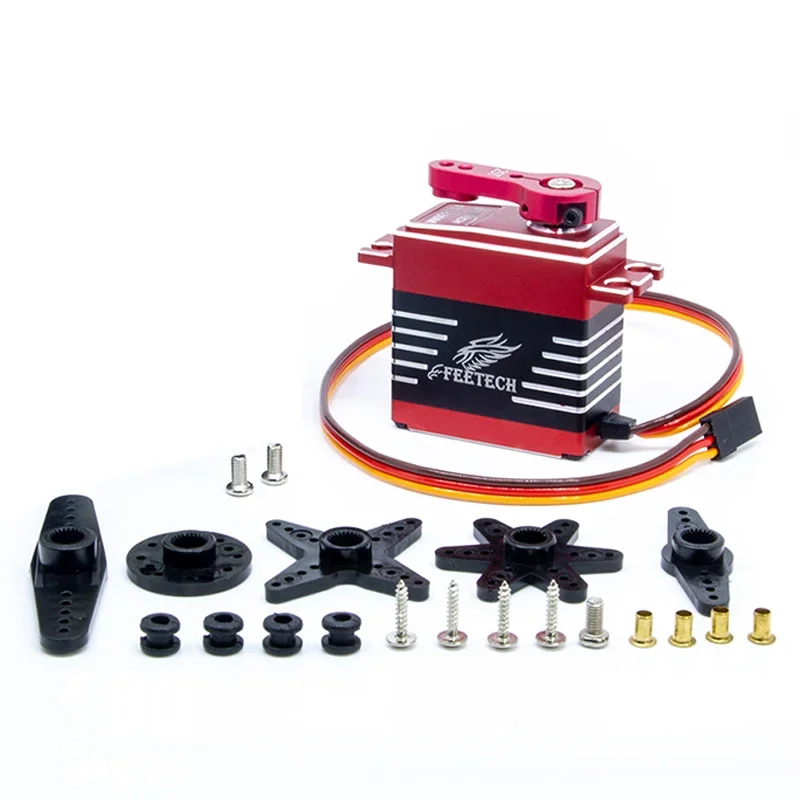 

FT5825M 25KG Digital Servo 7.4V - Metal Case, Steel Gears, 0.09s/60°, 180° w/25T Arm for SCX10 1/8 RC Crawler/Buggy