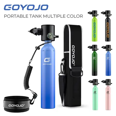 GOYOJO Mini Scuba Tank 0.5L Portable Diving Tank with DOT Certification  5-10 Minutes Reusable Under Water Breathing Pony Bottle Diving Entertainment Boat Cleaning Backup Air Supply 3000PSI