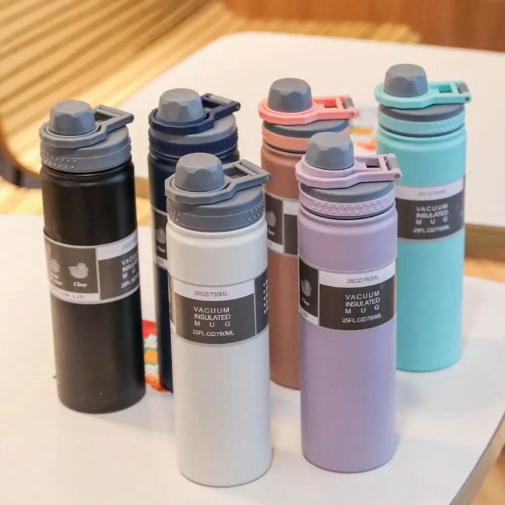 750ML Handgehaltener Vakuum-Thermobecher mit Weiter Öffnung aus 304 Edelstahl, Wasserflasche für Heiß- oder Kaltgetränke, Direkttrinkbecher