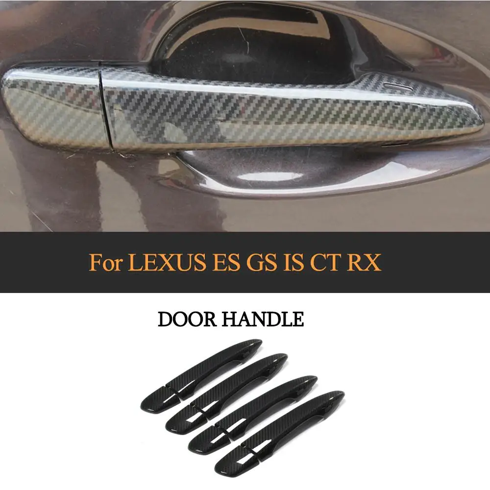 LHD/RHD Door Handle Cover For Lexus ES GS IS CT RX ES300h Gs200t GS300 GX460 IS300 2012-2017 Dry Carbon Fiber Door Handle Cover