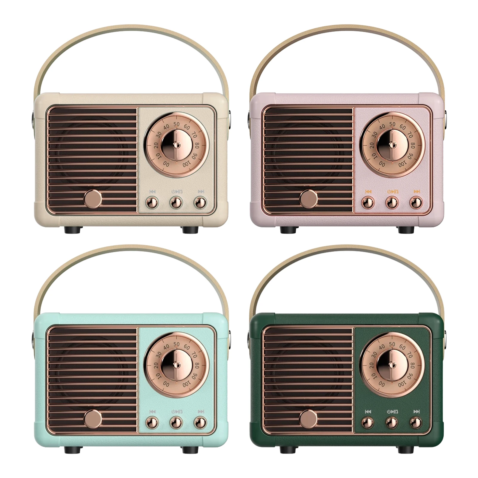 Mini Wireless Retro BT Speaker Vintage FM Radio Portable USB Interface Classical Decoration Speakers Travel Music Player