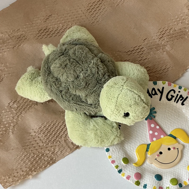 New Green Realistic Tortoise Plush Toy Cartoon Sea Turtle Marine Animal Soft Stuffed Doll Car Decor Kid Gift