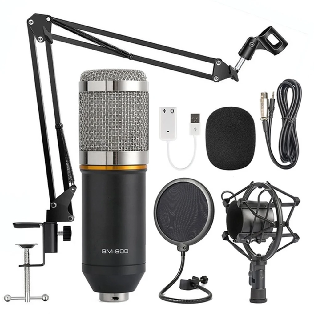 Sound Recording Studio Microphone Portable And Lightweight Professional-grade Performance Sleek black