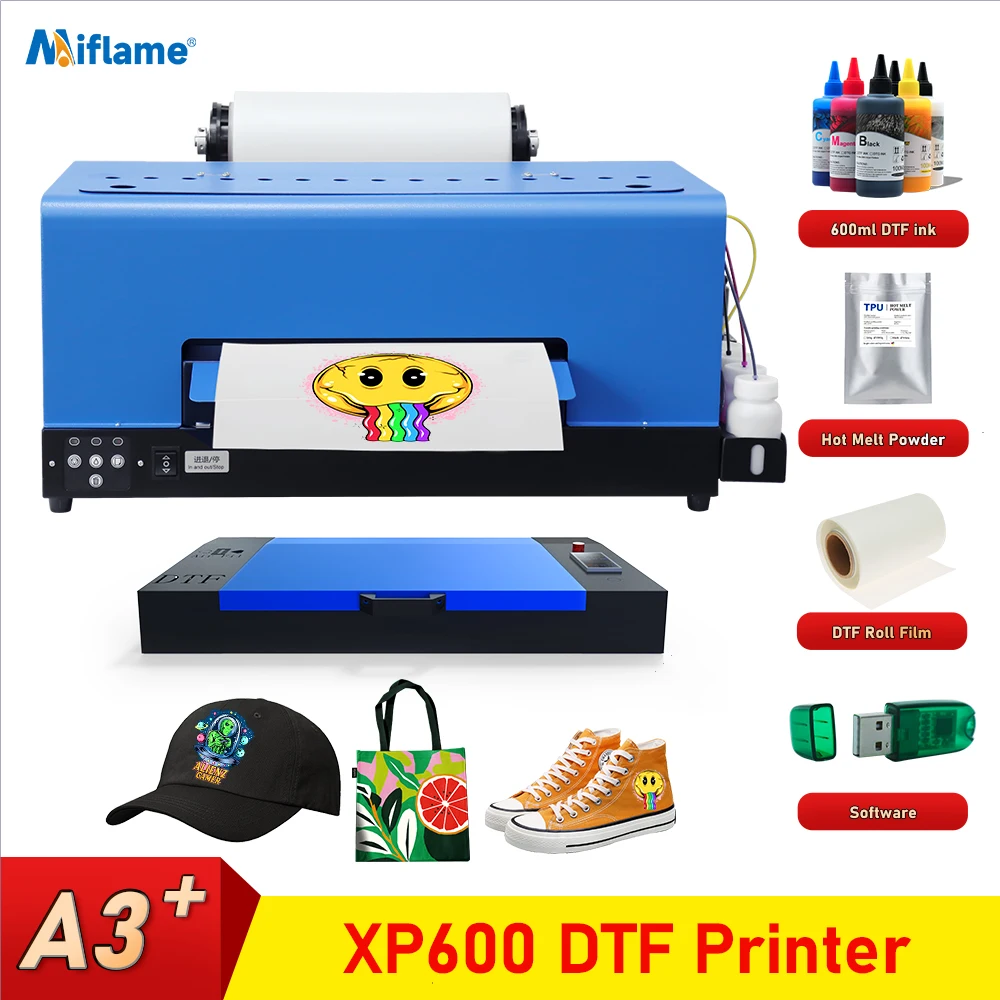 

A3 DTF Printer Directly to Film Transfer Printer 33CM XP600 T shirt Printing Machine with Roll Feeder For Fabric Clothes Printer