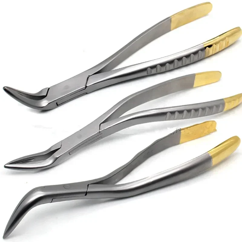 Dental Residual Root Tweezers Tooth Extraction Forceps Curved Maxillary Mandibular Teeth Universal Pliers Dentist Tools