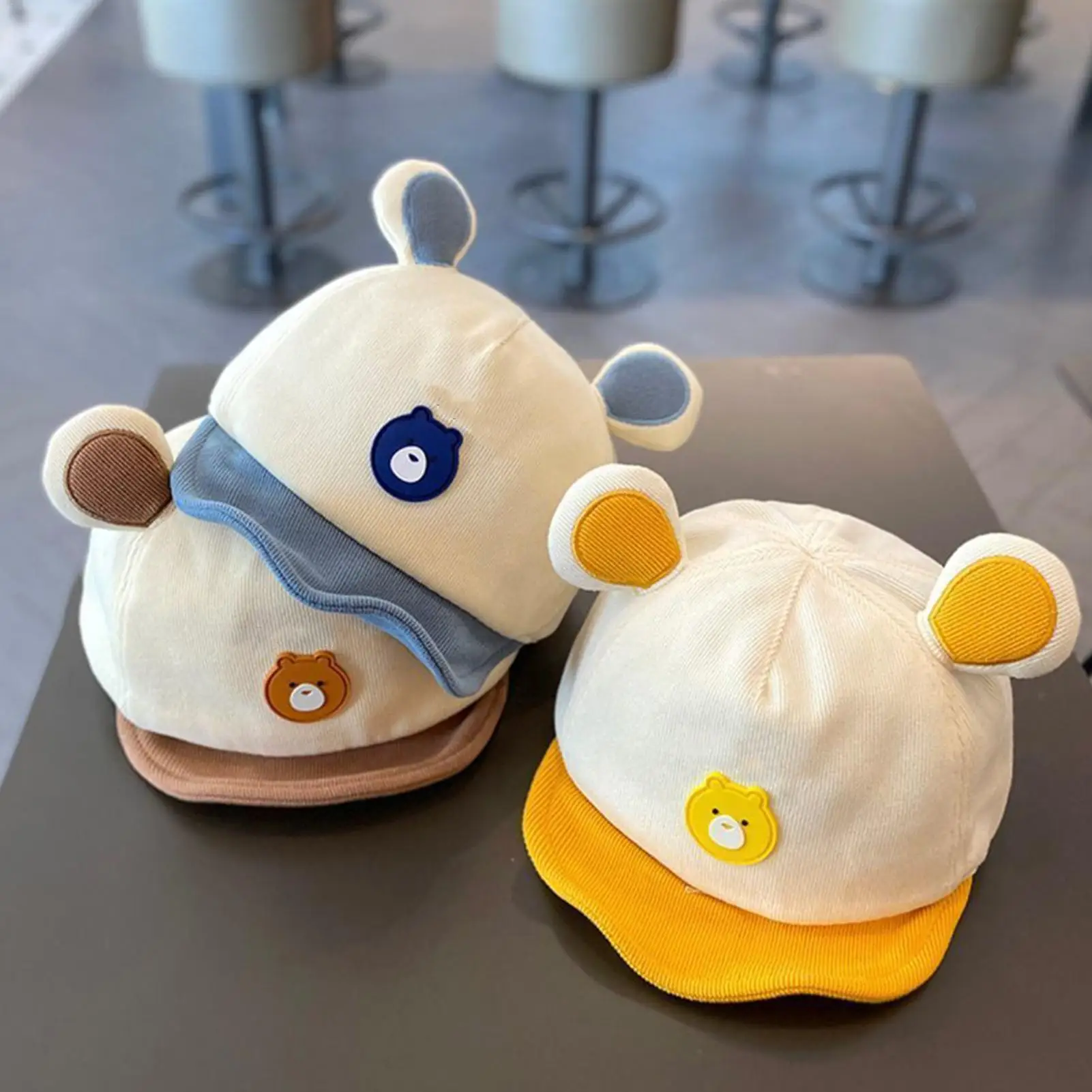 

Baby Baseball Hat Cute Cartoon Bear Toddler Hat Adjustable Sunshade Visors for 6-Month to 3-Year Boys Girls Baby