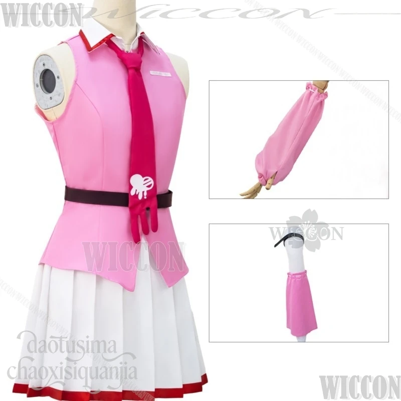 Mikuuu Crossover Pink Bear New Outfit Pink Vest White JK Dress Lolita Jirai Kei Cosplay Project Sekai Festival Fancy Comic Con