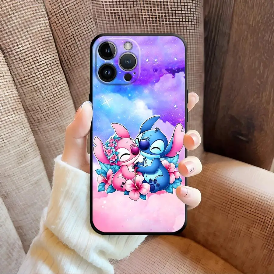 Case for iPhone 17 16 Pro Max 17Air SE X XS XR 14 15 Plus 13 Mini 12 7 8 11 Soft Back Phone Cover Disney Stitch Friends
