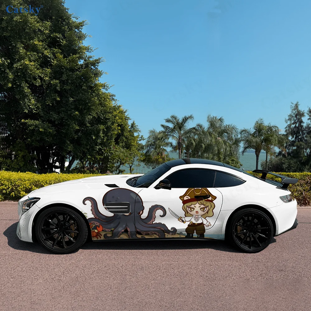 

Капитан льва, приморский осьминог, автомобильные виниловые наклейки, самоклеящаяся наклейка из ПВХ, подходит для грузовиков, внедорожников, декор, автоаксессуары, подарок