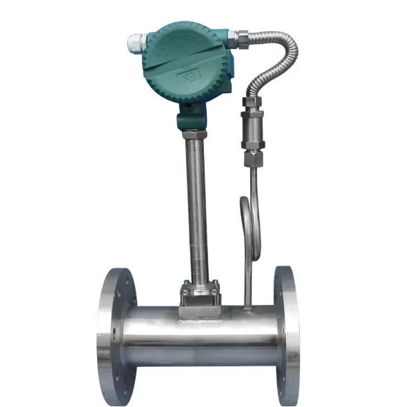 Digital In Line Water Flow Meter Connected Vortex Flowmeter Temperature Pressure Compensation Vortex Gas Flow Meter