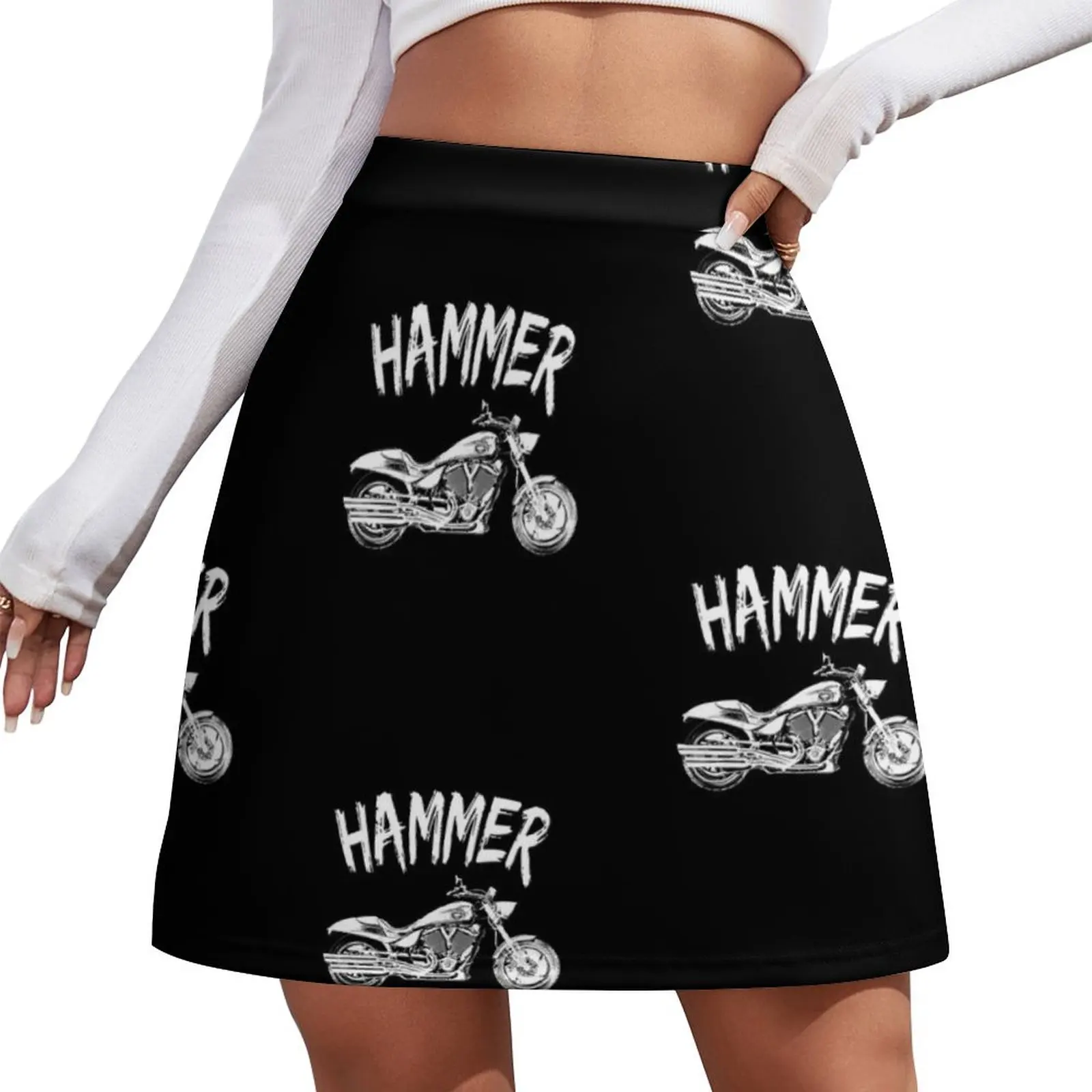 Victory Hammer Graphic Motorcycle Mini Skirt mini denim skirt skirts women summer 2025 luxury clothes women